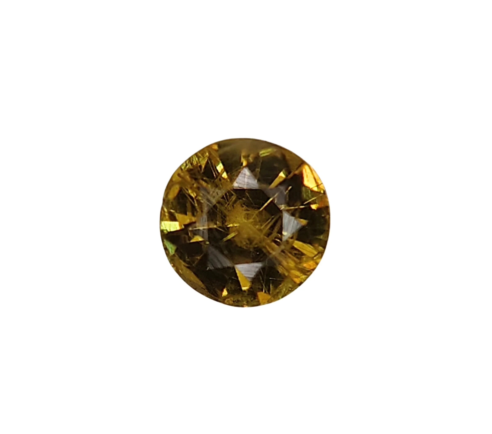 0.35ct Natural Brilliant Round Faceted Demantoid Garnet from Pakistan — view 1